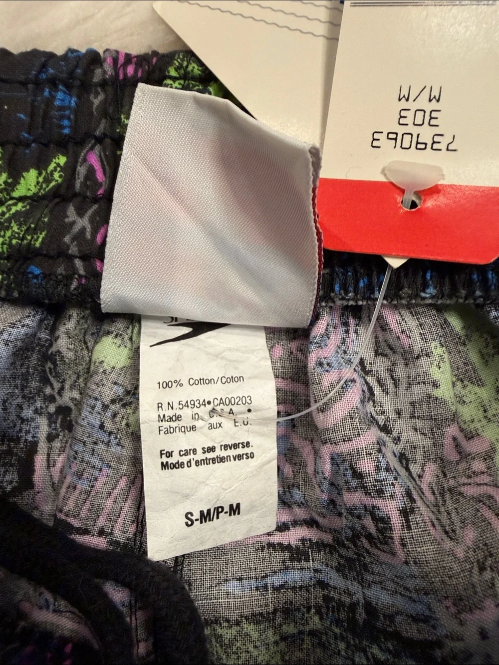 NWT vintage Speedo cotton baggy jogger pants 90’s Y2K multi abstract print S/M